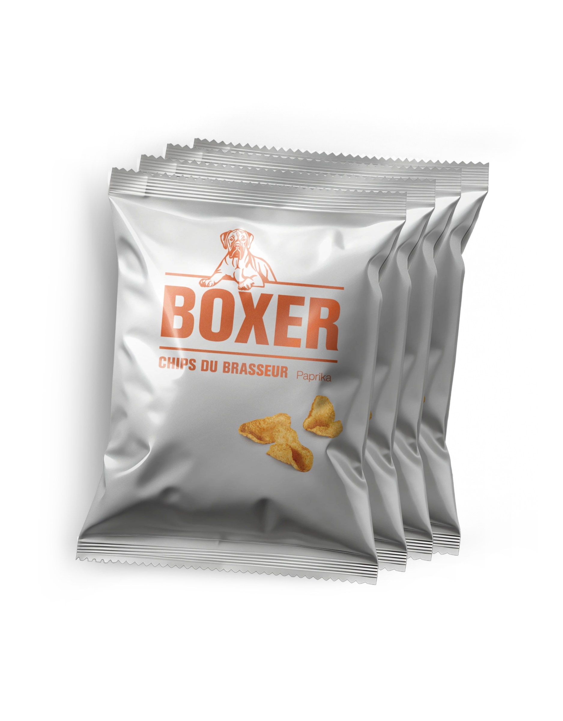 Boxer Chips Paprika dans un sac argenté